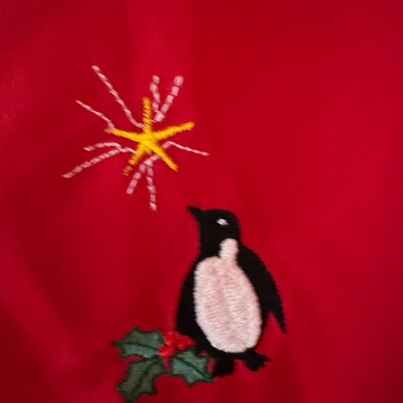 Vintage Blair women RED Christmas blouse size XL - Picture 8 of 8